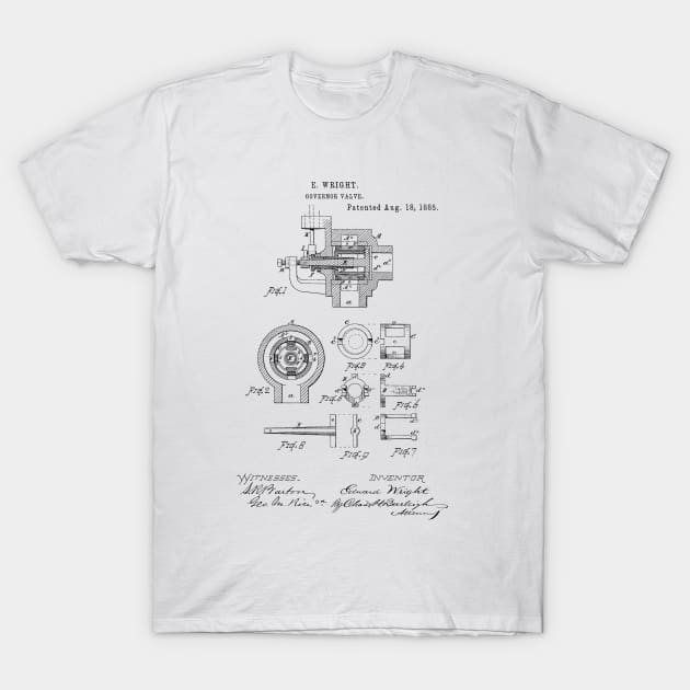 Govenor Valve Vintage Patent Hand Drawing T-Shirt by TheYoungDesigns